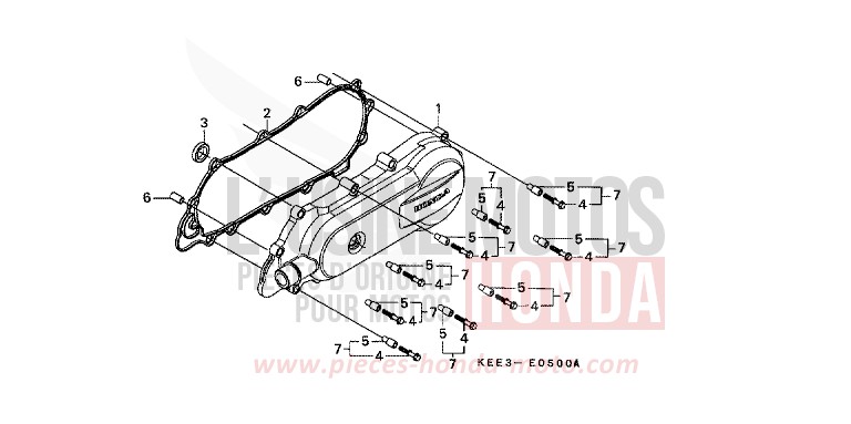 KURBELGEHAEUSEDECKEL, L. von CB1300 Super Bold'or ABS CANDY GLORY RED-U (R101) von 1996